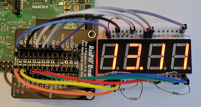 RasPiO 7 segments display clock