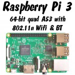 Raspberry Pi 3 model B launches today - 64-bit quad A53 1.2 GHz BCM2837