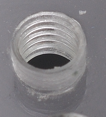 Close-up of M3 thread in Perspex