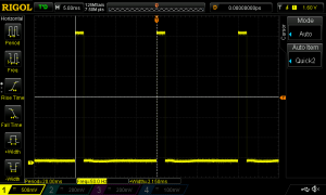Servo driver output set to maximum shows 2.15 ms pulse width (min value was 0.93 ms)